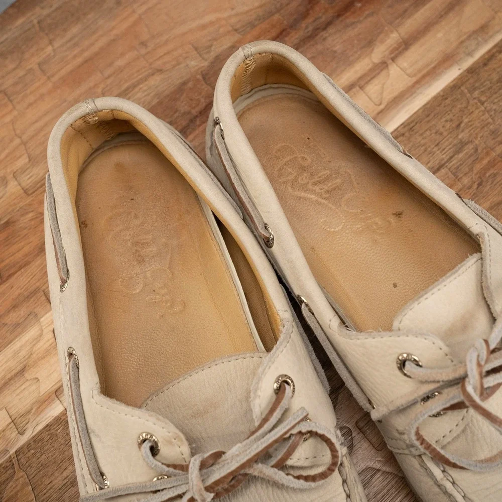 Sperry Top-Sider Boat Shoes Men 9 Blonde Good Gold Cup Leather 0532523